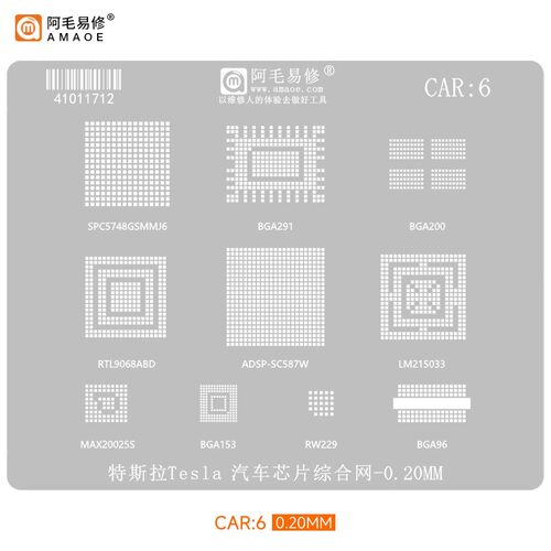 CAR6特斯拉Tesla spc5748 bga291/96 SC587W RTL9068ABD植锡钢网