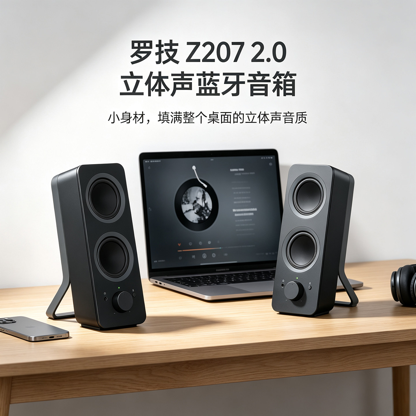 罗技Z207无线蓝牙2.0电脑台式笔记本家用线重低音有源桌面小音箱