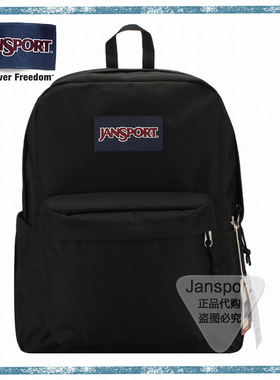 JanSport杰斯伯经典双肩背包男女款学生书包升级侧袋4QUT 008黑色
