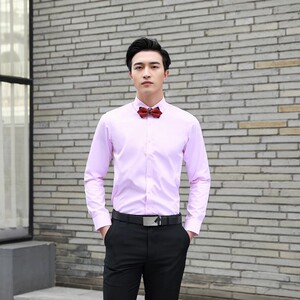 CSC8589P29秋冬款商务男士修身学院风白色正装衬衣正装套装大码图片