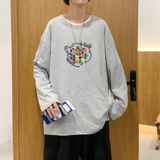 C2616P30男长袖t恤秋季打底衫长袖纯棉秋季港风印花宽松潮流上衣，男装T恤，星座510A-1