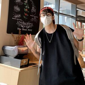 TW7984P18重磅纯棉背心男夏潮流宽松运动坎肩学生情侣美式无袖T恤图片