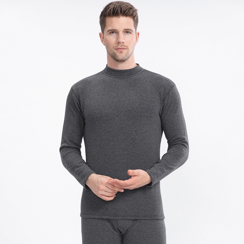 ND2946P55男2022新款加绒加厚套装中高领中老年不倒绒保暖内衣，保暖内衣，星座614-1