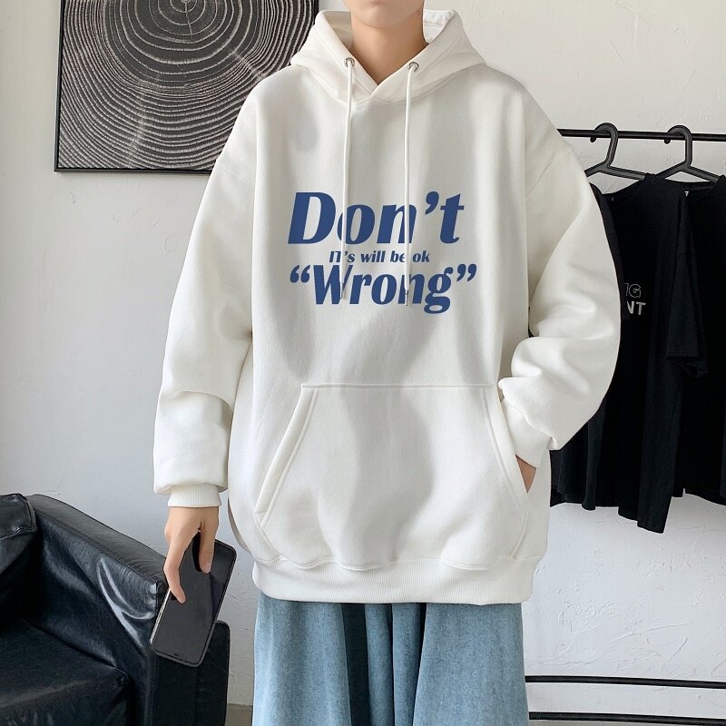 LD5677P38潮流ins帽衫春秋季加套轻熟风字母印花连帽卫衣男小清新,男装卫衣,星座510A-1
