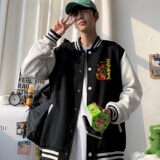 BQ3228P75男潮胸前小标印花棒球服外套男港风潮牌休闲宽松夹克，男装夹克，星座510A-1
