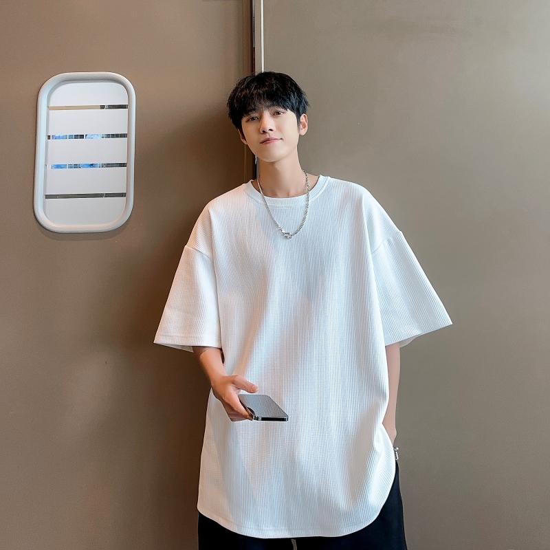TS8134特P17肌理感短袖男夏季t恤韩版潮流高级感痞帅重磅五分袖,男装T恤,星座510A-1
