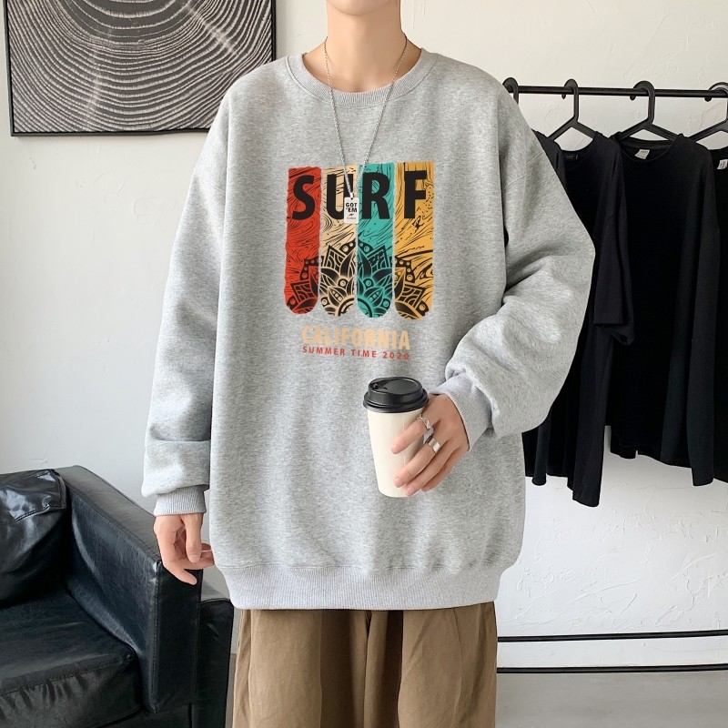 Y2879P38！21年秋冬新款港风日系大码印花长袖圆领卫衣男，男装卫衣，星座510A-1