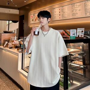TS8134特P17肌理感短袖男夏季t恤韩版潮流高级感痞帅重磅五分袖图片