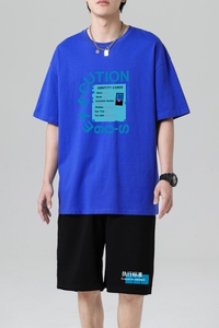 TZ3514休闲运动套装轻奢时尚感男士短袖t恤男夏季薄款潮牌短裤图片