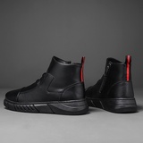 X2725P35黑色休闲皮靴子潮流短靴男秋冬款马丁靴男英伦风高帮男鞋，男鞋马丁靴，星座614-1
