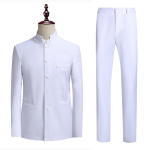 T2Z8613P125中式演出西服套装礼服男士青年立领中山装修身男服装图片