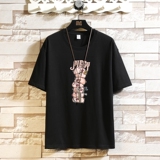 T1763P25砖墙挂拍100%棉2022新短袖T恤男长条小猪印花青春休闲T恤，男装T恤，星座510A-1