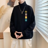 MG2853P65港风新款高领休闲线衣潮流休闲针织衫男生宽松长袖毛衣，男装针织衫/毛衣，星座510A-1