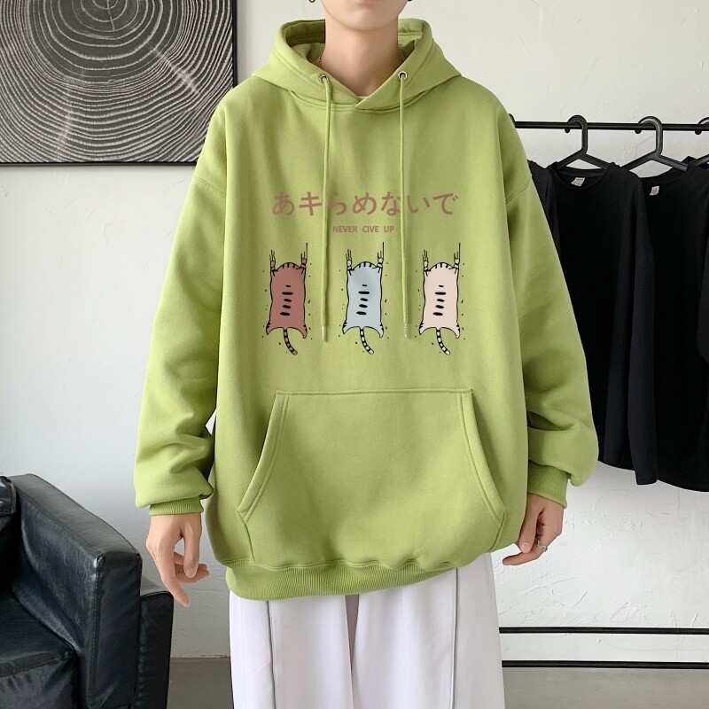 L2838P48秋冬新款卫衣男装宽松港风日系外套连帽衣服宽松卫衣图片