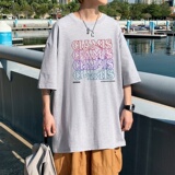 T3358P25落肩款宽松T恤克莱因蓝T仓库一件起正常配送中男港风T恤，男装T恤，星座510A-1