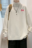 MG2818P65高领毛衣男休闲百搭潮牌2022年新款bf慵懒风简约针织衫，男装针织衫/毛衣，星座510A-1