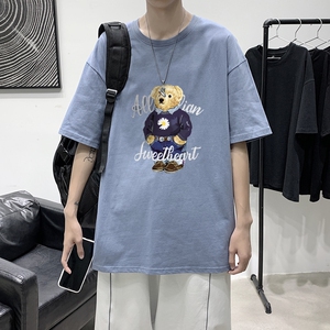 2021港风夏季宽松男女情侣短袖T恤 XZ1102-1-T1679-P25图片