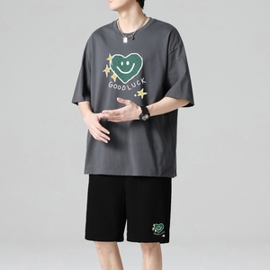 TZ3503男士短袖t恤男夏季薄款潮牌短裤休闲运动套装轻奢时尚感图片