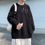MD2809P55男春秋季ins潮流慵懒风印花圆领毛衣休闲打底针织衫外套，男装针织衫/毛衣，星座510A-1
