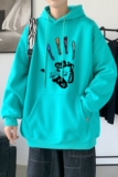 L2461P48秋季上新休闲连帽百搭韩潮外套卫衣男情侣装连帽卫衣，男装卫衣，星座510A-1
