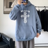 LD5674P38男春秋季潮ins宽松痞帅高街重磅潮牌美式复古十字架卫衣，男装卫衣，星座510A-1