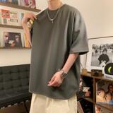 TB8126特P17夏新款情侣短袖t恤男ins潮牌纯色半袖体恤华夫格上衣，男装T恤，星座510A-1