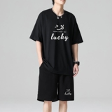TZ3518轻奢时尚感男士短袖t恤男夏季薄款潮牌短裤休闲运动套装，男装休闲套装，星座510A-1