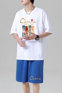 TZ3887休闲运动套装轻奢时尚感男士短袖t恤男夏季薄款潮牌短裤图片