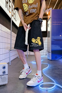 DN3909浴室景 牛仔短裤男宽松休闲韩版日系港风潮牌工装短裤男图片