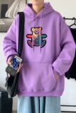 L2475P48秋卫衣2021港风ins连帽套头涂鸦熊印花卫衣外套学生男女，男装卫衣，星座510A-1