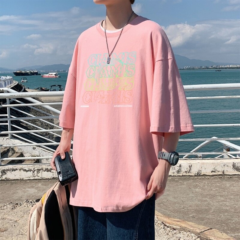 T3358P25克莱因蓝T仓库一件起正常配送中男港风T恤落肩款宽松T恤,男装T恤,星座510A-1