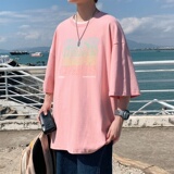 T3358P25克莱因蓝T仓库一件起正常配送中男港风T恤落肩款宽松T恤，男装T恤，星座510A-1