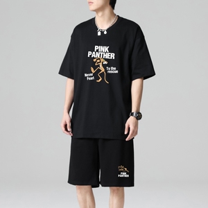 TZ3511轻奢时尚感男士短袖t恤男夏季薄款潮牌短裤休闲运动套装图片