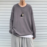 C2882P30男士长袖t恤春季潮牌薄款宽松潮流春装卫衣服春衣打底衫，男装T恤，星座510A-1