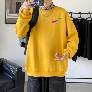 Y2363P38新款21年秋圆领卫衣男大码韩版宽松长袖外套男港风卫衣