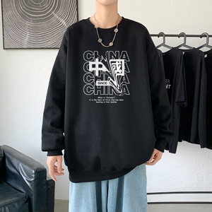Y2754 P38新款卫衣21秋冬男圆领韩版嘻哈运动外套ins港风休闲卫衣图片
