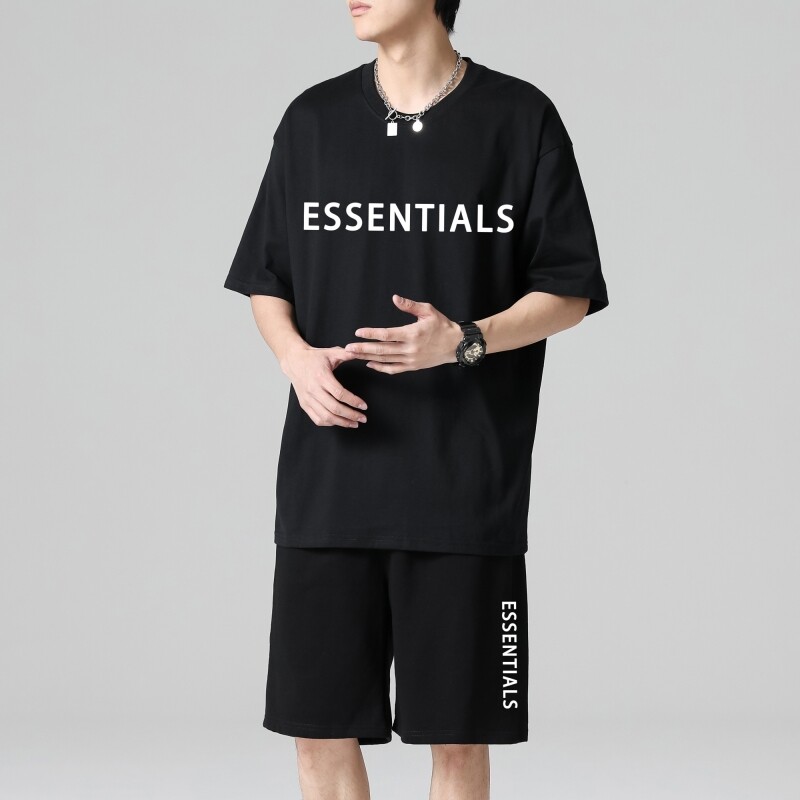 TZ3883轻奢时尚感男士短袖t恤男夏季薄款潮牌短裤休闲运动套装,男装休闲套装,星座510A-1