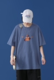 T1705P25/2021新款潮嘻哈印花T恤男潮牌宽松百搭T蓝墙中性，男装T恤，星座510A-1