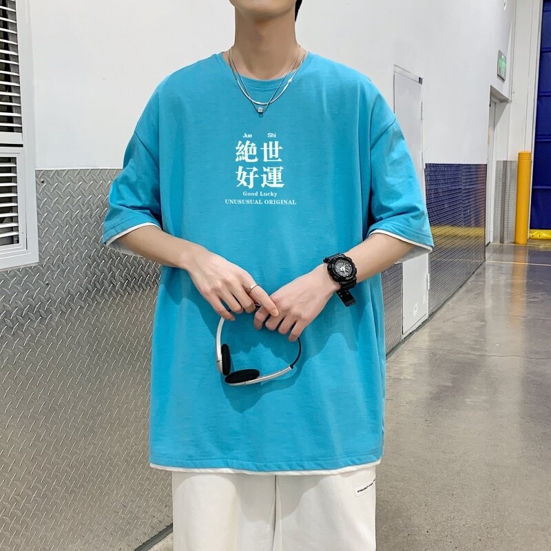 T3334潮潮趣文字印花宽松短袖T恤情侣装半袖嘻哈潮牌,男装T恤,星座510A-1
