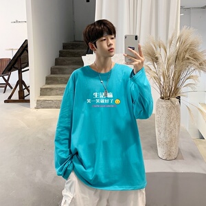 C2618P30男士长袖t恤春季潮牌薄款宽松潮流秋装卫衣服秋衣打底衫图片