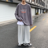 C2617P30男长袖t恤秋季打底衫长袖纯棉秋季港风印花宽松潮流上衣，男装T恤，星座510A-1
