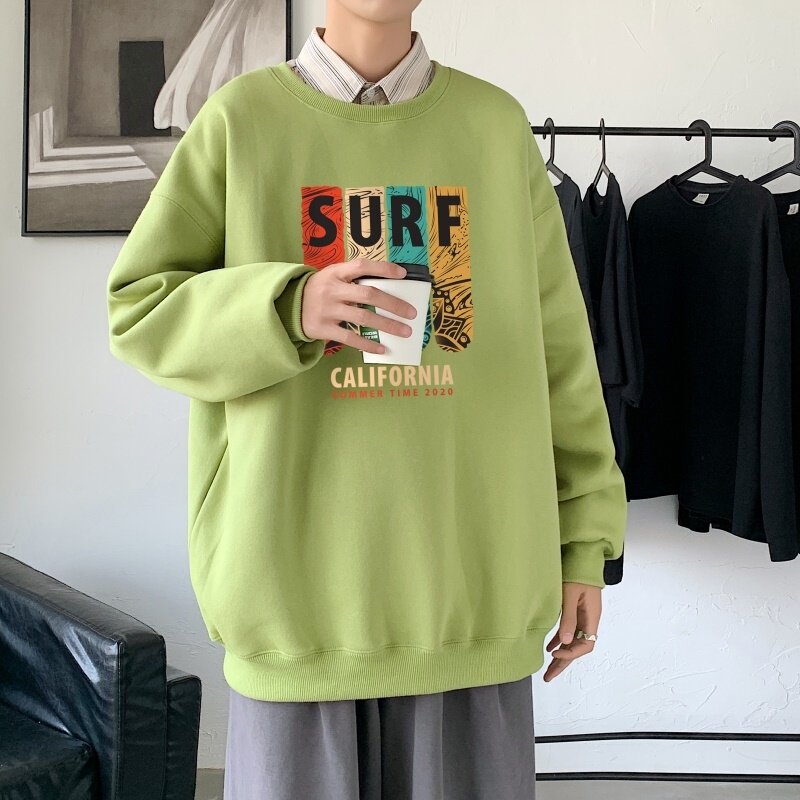 Y2879P38主推男圆领韩版运动外套ins港风青少年上衣21秋冬卫衣,男装卫衣,星座510A-1