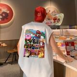 TW7146P28重磅美式白色背心男士夏季学生篮球运动坎肩潮牌无袖T恤，男装背心/马甲，星座510A-1