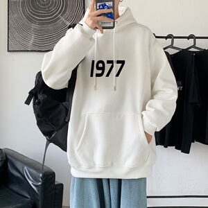 LD5670P38百搭宽松设计感男个性印花抽绳连帽卫衣2023秋季新款男图片