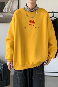 Y2299P38新款21年秋圆领卫衣男大码韩版宽松长袖外套男 港风卫衣图片