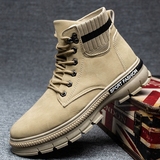 X2723P38秋季新款高帮马丁靴英伦风中帮百搭工装沙漠潮鞋潮流男靴，男鞋马丁靴，星座510A-1