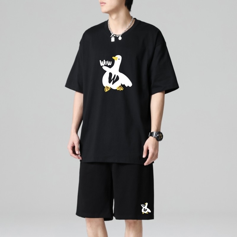 TZ3885男夏季薄款潮牌短裤休闲运动套装轻奢时尚感男士短袖t恤，男装休闲套装，星座510A-1