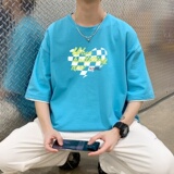 T3410P25字母印花宽松短袖t恤韩版ins半袖上衣已爆夏装新款潮牌，男装T恤，星座510A-1