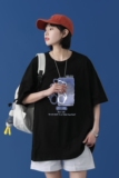T1734P25中性潮牌印花短袖T恤宽松T恤男潮牌小熊印花青春休闲，男装T恤，星座510A-1