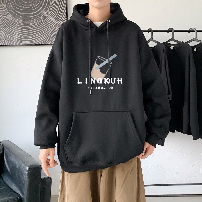 L2712P48延续 潮流元素潮趣文字字母印花常规款连帽卫衣男图片